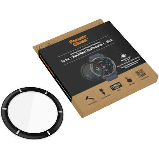 PanzerGlass Garmin Venu 2/Venu 2 Plus/Vivoactive 4 - Black Anti-Bacterial