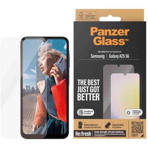 PanzerGlass Samsung Galaxy A25 5G Ultra-Wide Fit Refresh with EasyAligner