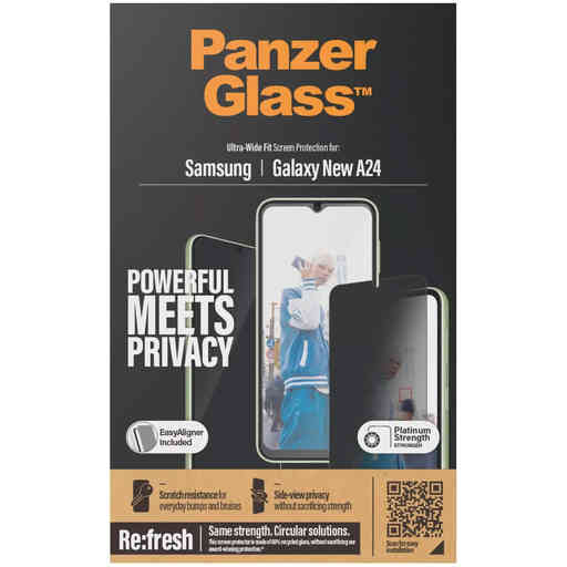 PanzerGlass Samsung Galaxy A25 5G Ultra-Wide Fit Refresh with EasyAligner Privacy