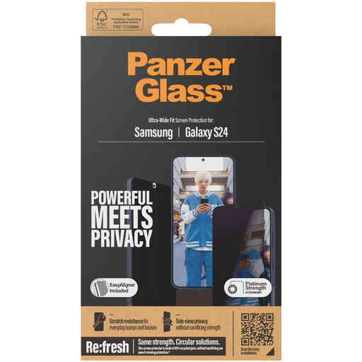 PanzerGlass Samsung Galaxy S24 5G Ultra-Wide Fit Privacy with EasyAligner