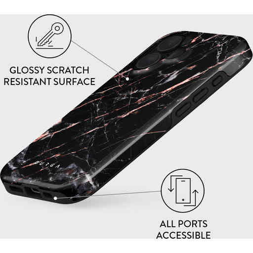 Burga Tough Case Apple iPhone 16 - Rose Gold Marble