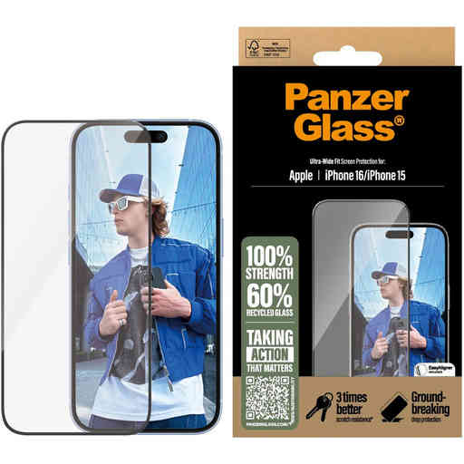Panzerglass Apple iPhone 16/15 - Ultra-Wide Fit