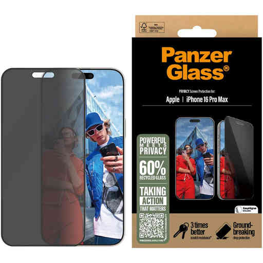 Panzerglass Apple iPhone 16 Pro Max - Ultra-Wide Fit Privacy Glass
