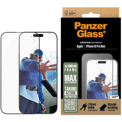 Panzerglass Apple iPhone 16 Pro Max - Ultra-Wide Fit with Aluminum Frame