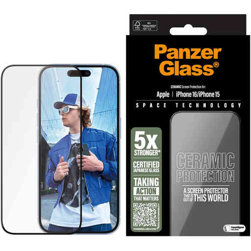 Panzerglass Ceramic Apple iPhone 16/15 - Ultra-Wide Fit