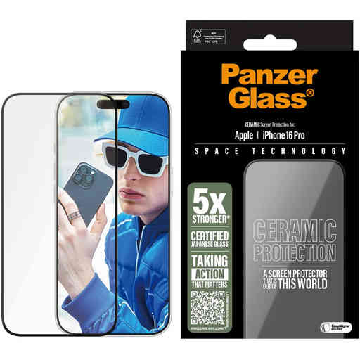 Panzerglass Ceramic Apple iPhone 16 Pro - Ultra-Wide Fit
