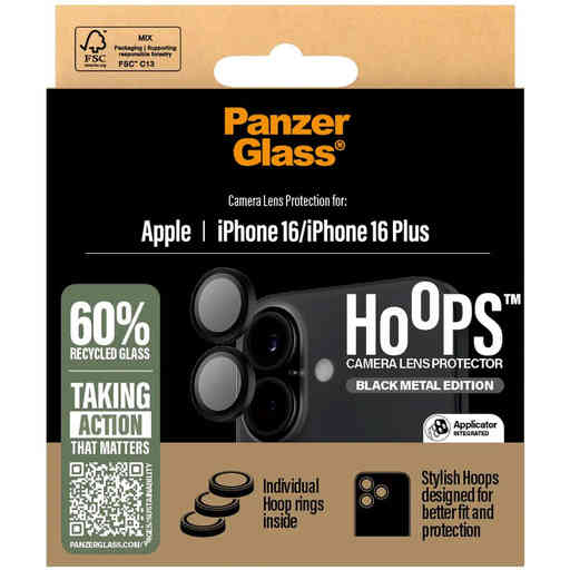 Panzerglass Hoops Rings Apple iPhone 16/16 Plus - Black