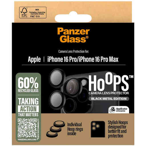 Panzerglass Hoops Rings Apple iPhone 16 Pro/16 Pro Max - Black
