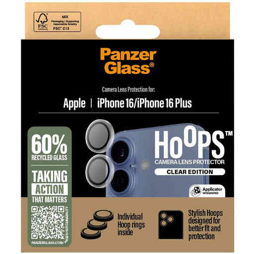Panzerglass Hoops Rings Apple iPhone 16/16 Plus - Transparent
