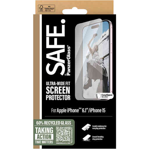 SAFE by Panzerglass Apple iPhone 16/15 - Ultra-Wide-Fit