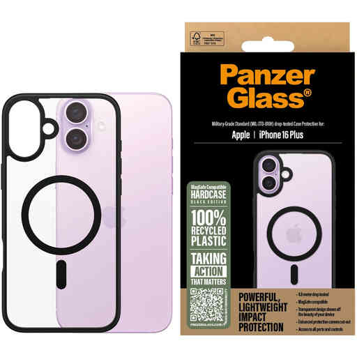PanzerGlass Apple iPhone 16 Plus Black MagSafe HardCase Clear