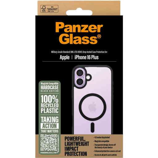 PanzerGlass Apple iPhone 16 Plus Black MagSafe HardCase Clear