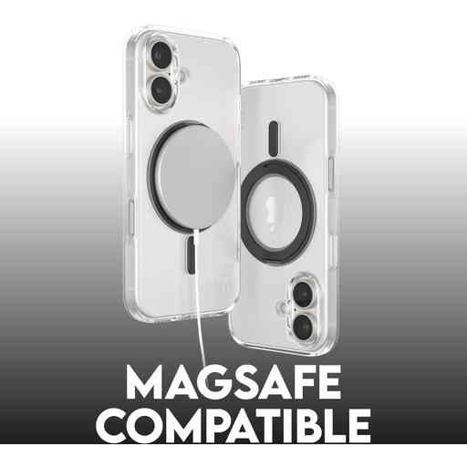 CARE by PanzerGlass Feature Case Transparent w. Black Kickstand & MagSafe iPhone 16
