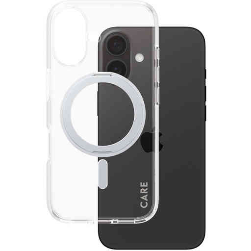 CARE by PanzerGlass Feature Case Transparent w. Silver Kickstand & MagSafe iPhone 16