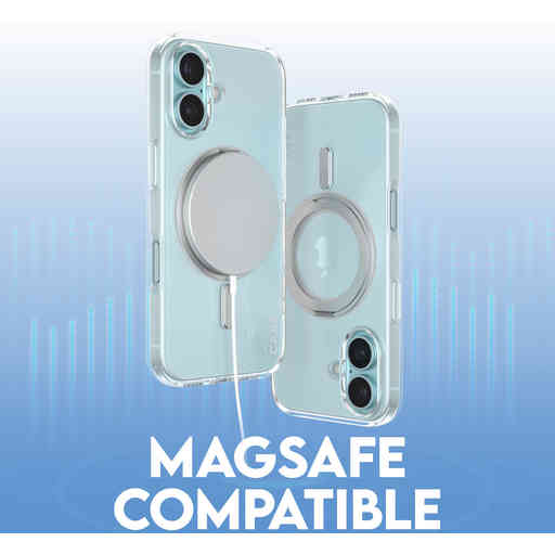 CARE by PanzerGlass Feature Case Transparent w. Silver Kickstand & MagSafe iPhone 16