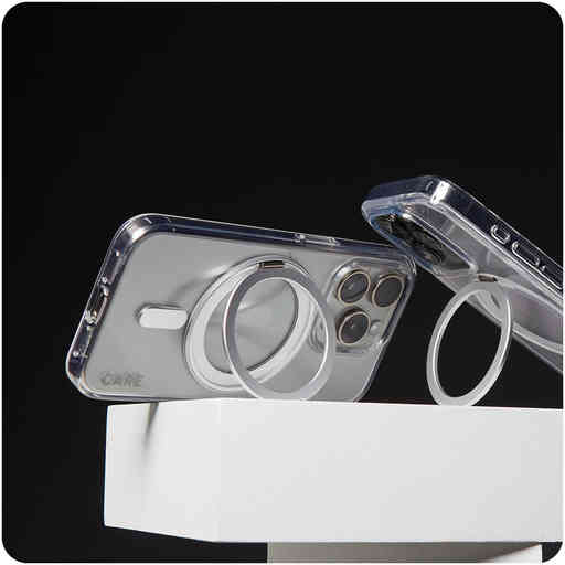 CARE by PanzerGlass Feature Case Transparent w. Silver Kickstand & MagSafe iPhone 16 Pro