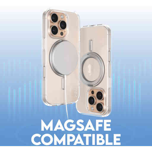 CARE by PanzerGlass Feature Case Transparent w. Silver Kickstand & MagSafe iPhone 16 Pro