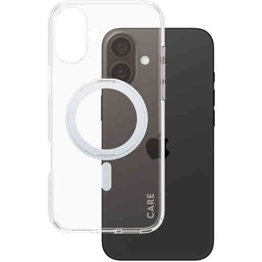 CARE by PanzerGlass Feature Case Transparent w. Silver Kickstand & MagSafe iPhone 16 Plus