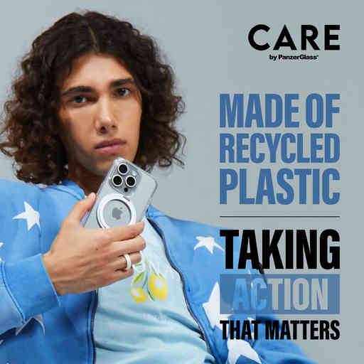 CARE by PanzerGlass Feature Case Transparent w. Silver Kickstand & MagSafe iPhone 16 Plus