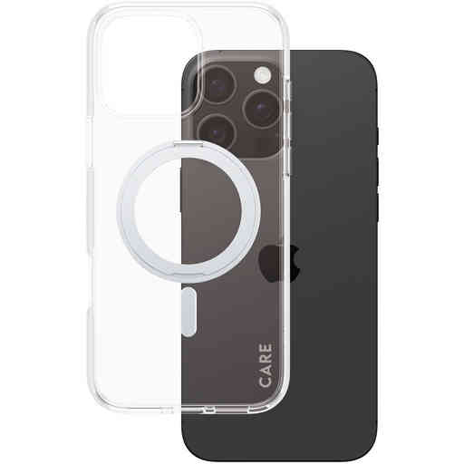 CARE by PanzerGlass Feature Case Transparent w. Silver Kickstand & MagSafe iPhone 16 Pro Max