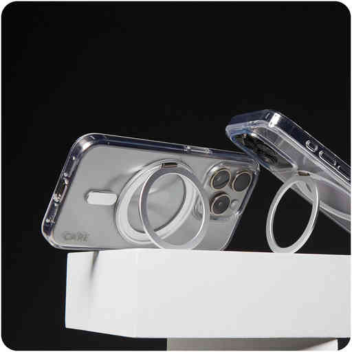 CARE by PanzerGlass Feature Case Transparent w. Silver Kickstand & MagSafe iPhone 16 Pro Max
