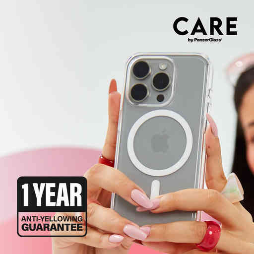 CARE by PanzerGlass Flagship Case Transparent Urban Combat w. White MagSafe iPhone 16