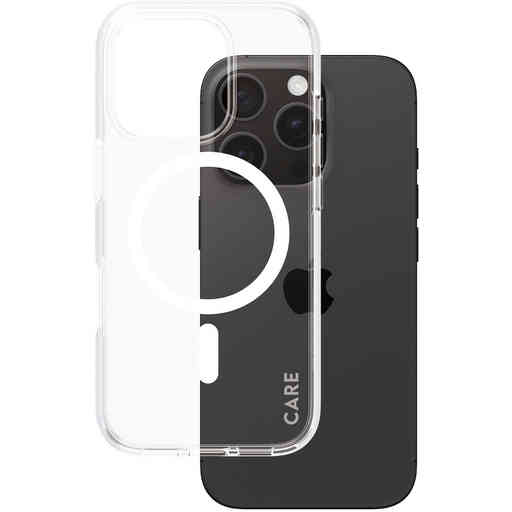 CARE by PanzerGlass Flagship Case Transparent Urban Combat w. White MagSafe iPhone 16 Pro