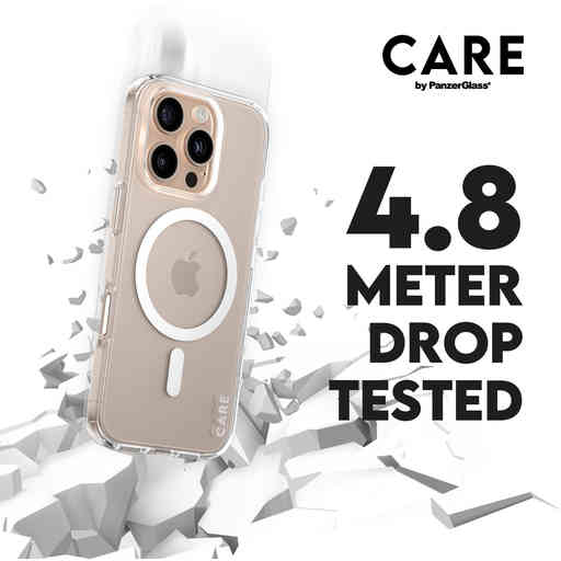 CARE by PanzerGlass Flagship Case Transparent Urban Combat w. White MagSafe iPhone 16 Pro