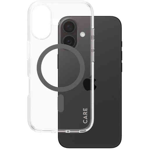 CARE by PanzerGlass Flagship Case Transparent Urban Combat w. Black MagSafe iPhone 16