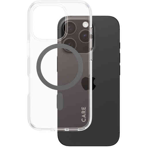CARE by PanzerGlass Flagship Case Transparent Urban Combat w. Black MagSafe iPhone 16 Pro