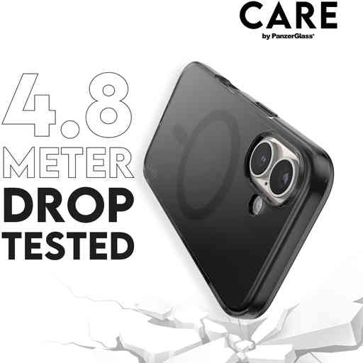 CARE by PanzerGlass Flagship Case Smokey Urban Combat w. Black MagSafe iPhone 16