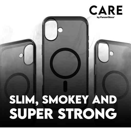 CARE by PanzerGlass Flagship Case Smokey Urban Combat w. Black MagSafe iPhone 16
