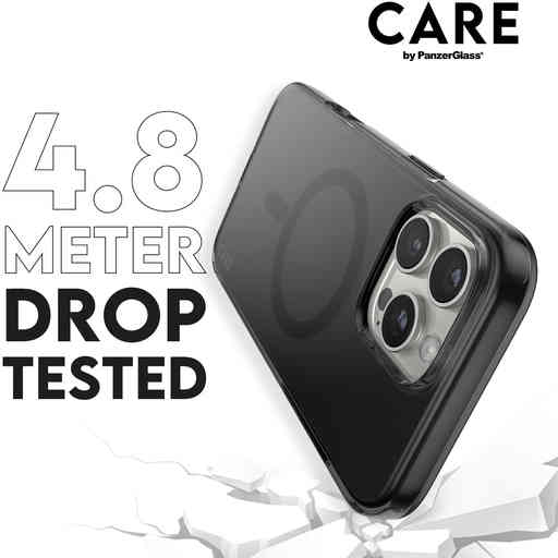 CARE by PanzerGlass Flagship Case Smokey Urban Combat w. Black MagSafe iPhone 16 Pro