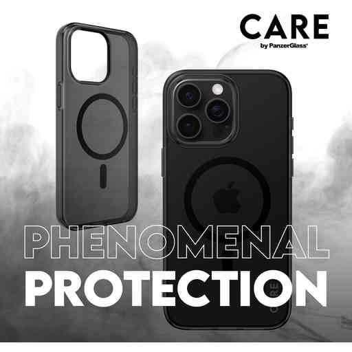 CARE by PanzerGlass Flagship Case Smokey w. Black MagSafe iPhone 16 Pro Max