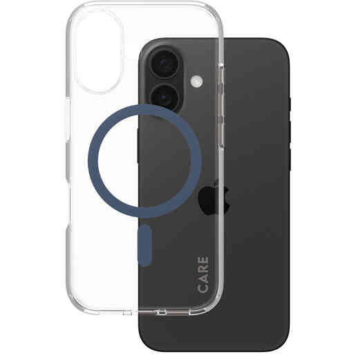 CARE by PanzerGlass Flagship Case Transparent Urban Combat w. Blue MagSafe iPhone 16
