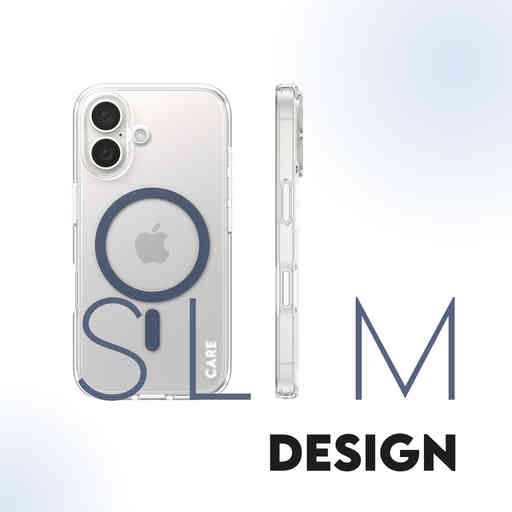 CARE by PanzerGlass Flagship Case Transparent Urban Combat w. Blue MagSafe iPhone 16