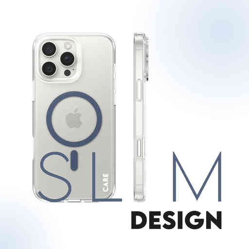 CARE by PanzerGlass Flagship Case Transparent Urban Combat w. Blue MagSafe iPhone 16 Pro Max