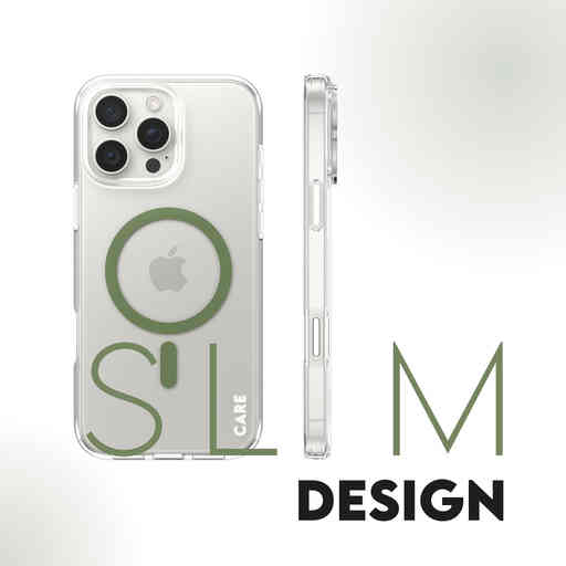 CARE by PanzerGlass Flagship Case Transparent Urban Combat w. Green MagSafe iPhone 16 Pro Max