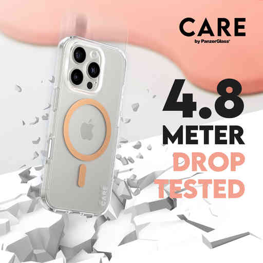 CARE by PanzerGlass Flagship Case Transparent Urban Combat w. Peachy MagSafe iPhone 16 Pro