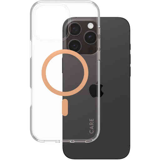 CARE by PanzerGlass Flagship Case Transparent Urban Combat w. Peachy MagSafe iPhone 16 Pro Max