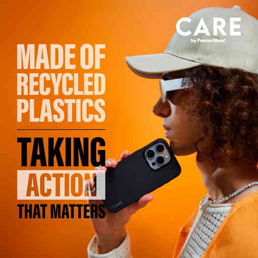 CARE by PanzerGlass Fashionable Case Black w. MagSafe iPhone 16