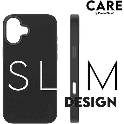 CARE by PanzerGlass Fashionable Case Black w. MagSafe iPhone 16 Plus
