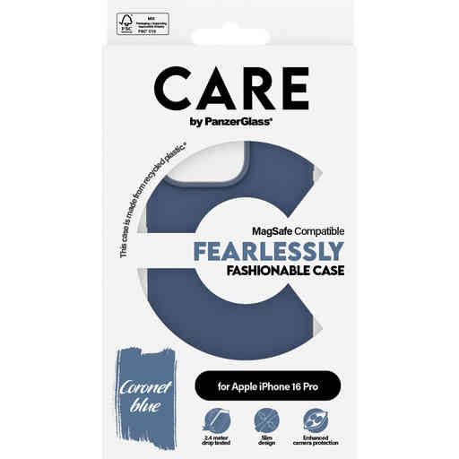 CARE by PanzerGlass Fashionable Case Blue w. MagSafe iPhone 16 Pro