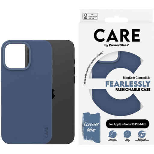 CARE by PanzerGlass Fashionable Case Blue w. MagSafe iPhone 16 Pro Max