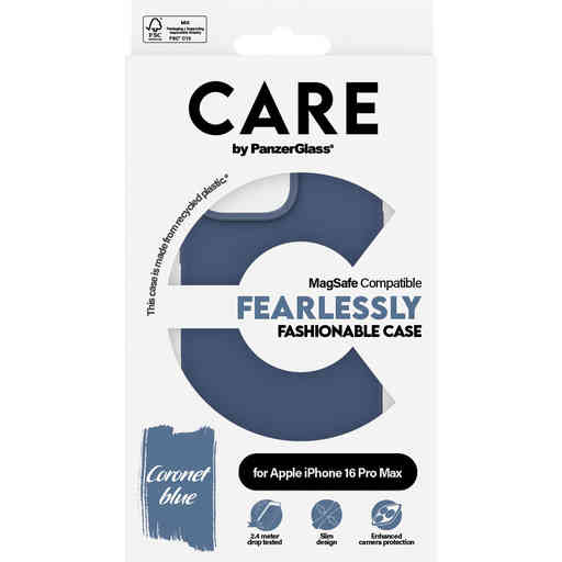 CARE by PanzerGlass Fashionable Case Blue w. MagSafe iPhone 16 Pro Max