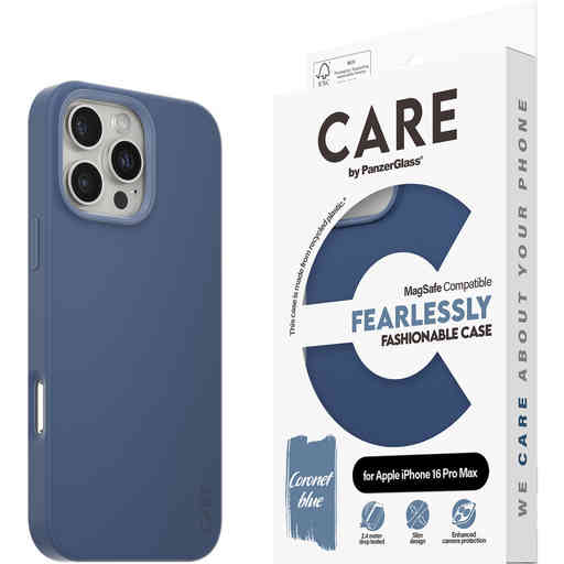 CARE by PanzerGlass Fashionable Case Blue w. MagSafe iPhone 16 Pro Max