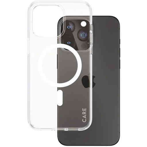 CARE by PanzerGlass Flagship Case Transparent Urban Combat w. White MagSafe iPhone 15 Pro Max