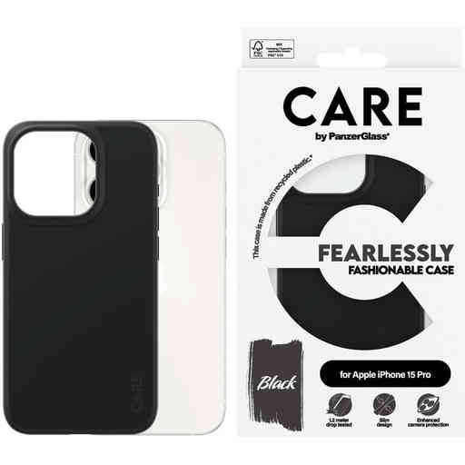 CARE by PanzerGlass Fashionable Case Black iPhone 15 Pro