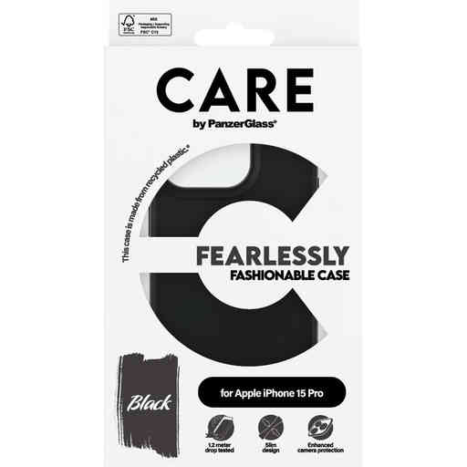 CARE by PanzerGlass Fashionable Case Black iPhone 15 Pro