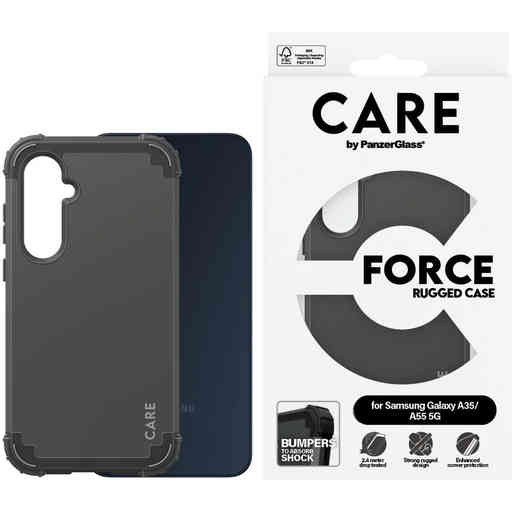 CARE by PanzerGlass Fashionable Case Black FORCE Samsung A35 5G